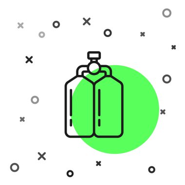 Aqualung simgesi beyaz arkaplanda izole edildi. Dalgıçlar için oksijen tüpü. Dalış ekipmanları. Olağanüstü bir spor. Su altı ekipmanları. Vektör