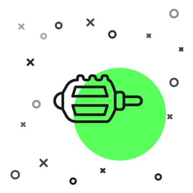 Siyah çizgi bisiklet pedalı simgesi beyaz arkaplanda izole edildi. Vektör