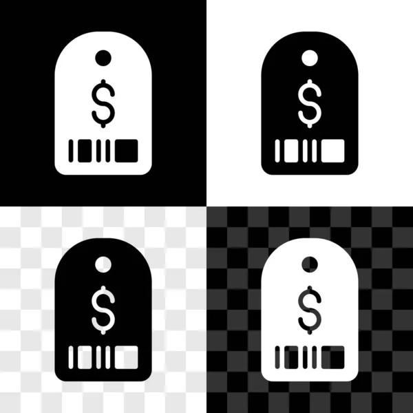 Nastavit cenovku s ikonou dolaru izolované na černobílém, průhledném pozadí. Odznak za cenu. Prodej se symbolem dolaru. Promo tag sleva. Vektor — Stockový vektor