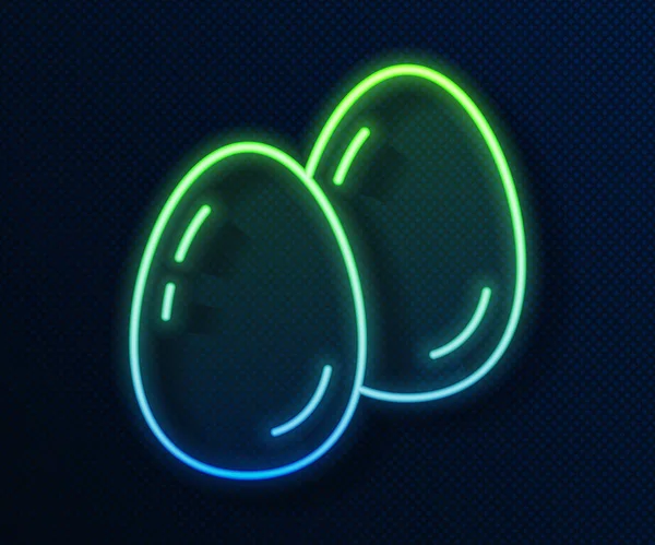 Icono de huevos de Pascua de línea de neón brillante aislado sobre fondo azul. Feliz Pascua. Vector — Archivo Imágenes Vectoriales