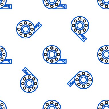 Çizgi mezurası simgesi beyaz arkaplanda izole edilmiş kusursuz desen. Ölçüm bandı. Renkli taslak konsepti. Vektör