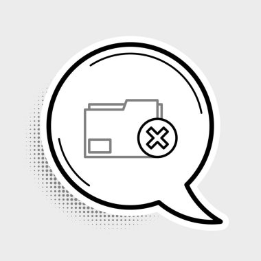 Gri arkaplanda dizin simgesini sil. Dizini sil ya da hata yap. Bilgisayar bilgi dizinini kapat. Renkli taslak konsepti. Vektör