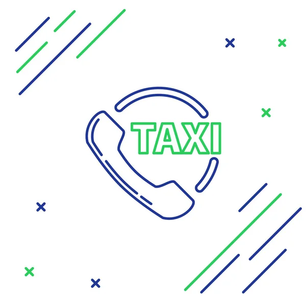 전화 서비스 아이콘은 흰색 배경에 분리되어 있습니다. 스마트폰을 위한 택시. 화려 한 윤곽 개념. Vector — 스톡 벡터