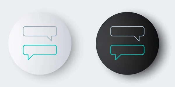 Line Beszéd buborék chat ikon elszigetelt szürke alapon. Üzenet ikon. Kommunikáció vagy megjegyzés chat szimbólum. Színes vázlat koncepció. Vektor — Stock Vector