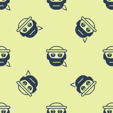 Mavi Haydut simgesi sarı arka planda kusursuz deseni izole etti. Vektör