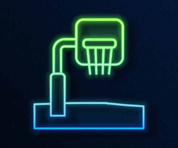 Glowing neon line Basketball backboard icon isolated on blue background. Vector — Stock Vector