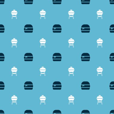 Burger ve Barbekü ızgarasını kusursuz bir şablona ayarla. Vektör