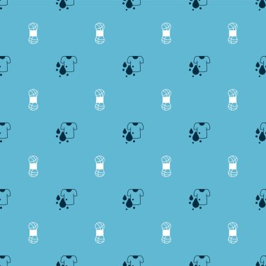 Kirli Tişört ve İplik 'i pürüzsüz desene göre ayarla. Vektör