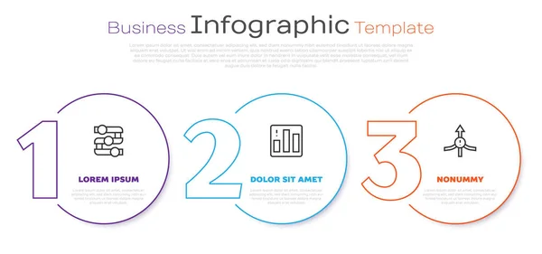 Establecer gráfico de línea, gráfico, diagrama, infografía de pastel y flecha. Plantilla de infografía empresarial. Vector — Vector de stock