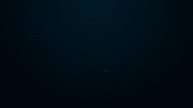 Parlayan neon hattı ofis koltuğu simgesi siyah arkaplanda izole edildi. Koltuk işareti. 4K Video hareketli grafik canlandırması