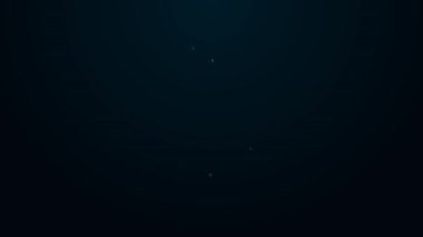 Parlayan neon hattı Bulut depolama metin dosya dizini simgesi siyah arkaplanda izole edildi. 4K Video hareketli grafik canlandırması