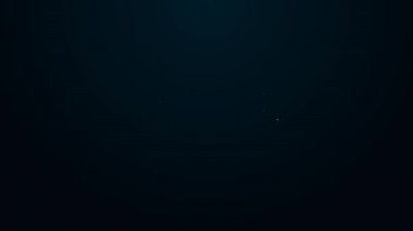 Parlayan neon hattı web kamera simgesi siyah arkaplanda izole edildi. Sohbet kamerası. Web kamerası simgesi. 4K Video hareketli grafik canlandırması