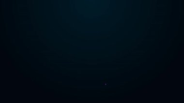 Parlayan neon hattı Freelancer simgesi siyah arkaplanda izole edildi. Evinde dizüstü bilgisayarla çalışan serbest çalışan bir adam. Çevrimiçi iş, uzak iş kavramı. 4K Video hareketli grafik canlandırması