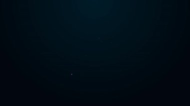 Laptop ekranındaki parlak neon hattı video kamera siyah arkaplanda izole edilmiş. Video yok. 4K Video hareketli grafik canlandırması