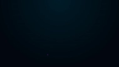 Parlayan neon hattı Freelancer simgesi siyah arkaplanda izole edildi. Evinde dizüstü bilgisayarla çalışan serbest çalışan bir adam. Çevrimiçi iş, uzak iş kavramı. 4K Video hareketli grafik canlandırması