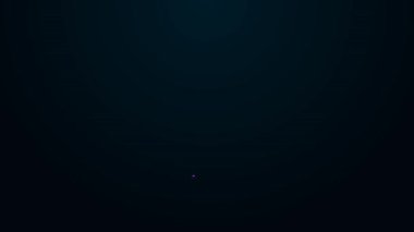 Parlayan neon çizgisi, siyah arkaplanda izole edilmiş havuç simgesi. 4K Video hareketli grafik canlandırması