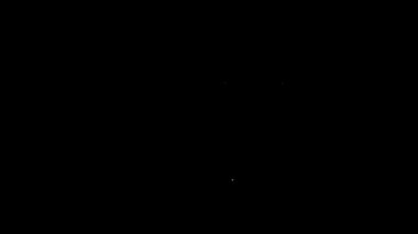 Beyaz çizgi siyah arkaplanda izole edilmiş uyku ikonu zamanı. Uykulu Zzzz. Sağlıklı bir yaşam tarzı. 4K Video hareketli grafik canlandırması