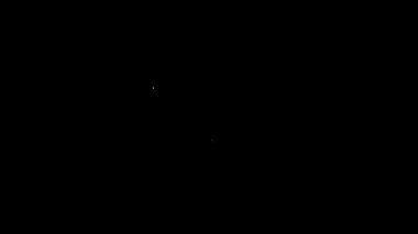 Siyah arkaplanda beyaz çizgi Stopwatch simgesi izole edildi. Zaman göstergesi. Kronometre işareti. 4K Video hareketli grafik canlandırması