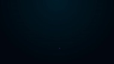 Parlayan neon hattı vücut geliştiricisi siyah arka planda izole edilmiş kas simgesini gösteriyor. Formda kalmak, güçlü sağlık hobisi kavramı. 4K Video hareketli grafik canlandırması