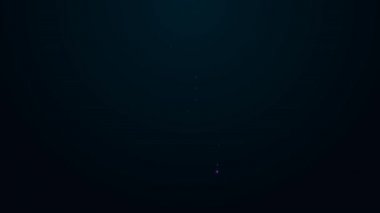 Parlayan neon hattı spor eğitim programı veya fitness planı simgesi siyah arkaplanda izole edildi. 4K Video hareketli grafik canlandırması