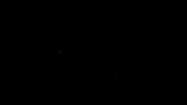 Beyaz çizgi siyah arkaplanda izole edilmiş uyku ikonu zamanı. Uykulu Zzzz. Sağlıklı bir yaşam tarzı. 4K Video hareketli grafik canlandırması