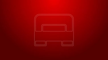 Yeşil çizgi Kırmızı arka planda iki ya da bir kişi için büyük yatak. 4K Video hareketli grafik canlandırması