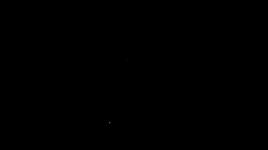 Siyah arka planda beyaz çizgili salata ikonu. Taze sebze salatası. Sağlıklı beslenme. 4K Video hareketli grafik canlandırması