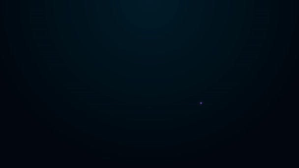 Leuchtendes Neon Line Stummschaltmikrofon auf Computersymbol isoliert auf schwarzem Hintergrund. Mikrofonton stumm. 4K Video Motion Grafik Animation — Stockvideo