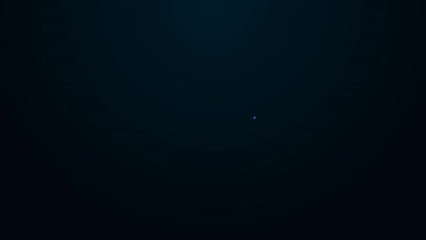 Zářící neonová čára Sklo s ikonou vody izolované na černém pozadí. Sodovku. Grafická animace pohybu videa 4K — Stock video