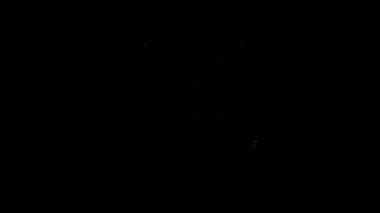 Siyah arkaplanda beyaz çizgi Tic Tac parmak oyunu simgesi izole edildi. 4K Video hareketli grafik canlandırması