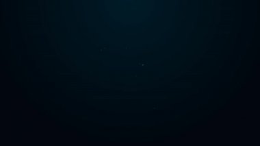 Parlayan neon çizgisi. Oyun alanı simgesinde sallanan uçak siyah arkaplanda izole edilmiş. Uçaklı atlıkarınca çocukları. Eğlence ikonu. 4K Video hareketli grafik canlandırması