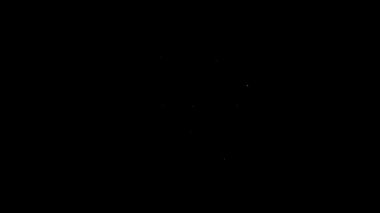 Siyah arka planda izole edilmiş beyaz çizgili Swing arabası. Çocuklardan oluşan atlı karınca. Eğlence ikonu. 4K Video hareketli grafik canlandırması
