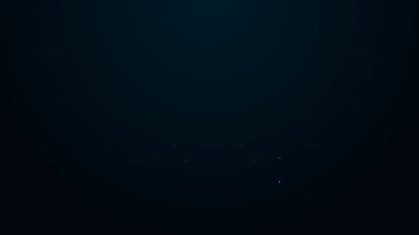 Ligne lumineuse au néon Icône Arbres isolés sur fond noir. Symbole forestier. Animation graphique de mouvement vidéo 4K — Video