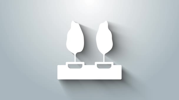 Icono de Árboles Blancos aislado sobre fondo gris. Símbolo forestal. Animación gráfica de vídeo 4K — Vídeos de Stock