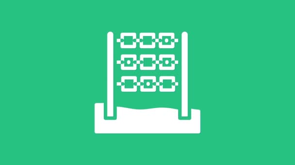 Λευκό Tic Tac toe παιχνίδι εικονίδιο απομονώνονται σε πράσινο φόντο. 4K Γραφική κίνηση κίνησης βίντεο — Αρχείο Βίντεο