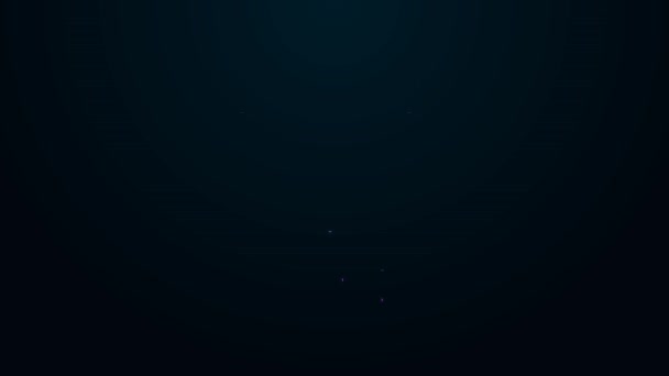 Zářící neonová čára Ikona pouličního osvětlení izolovaná na černém pozadí. Grafická animace pohybu videa 4K — Stock video