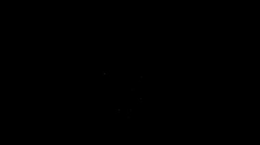 Masa tenisi ikonunu oynamak için beyaz hat raketi siyah arkaplanda izole edilmiş. 4K Video hareketli grafik canlandırması