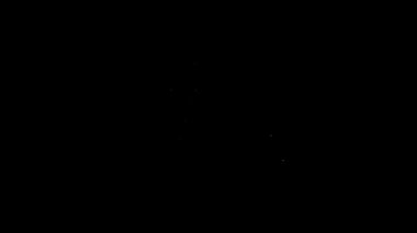 Beyaz çizgi Kid kaydırma simgesi siyah arkaplanda izole edildi. Çocuklar kayar. 4K Video hareketli grafik canlandırması