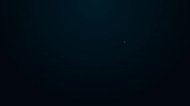 Parlayan neon hattı atlama ipi simgesi siyah arkaplanda izole edildi. İp atlıyorum. Spor malzemeleri. 4K Video hareketli grafik canlandırması