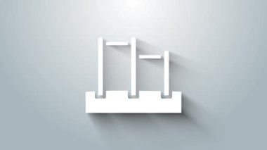 Beyaz Spor Yatay Çubuğu simgesi gri arkaplanda izole edildi. 4K Video hareketli grafik canlandırması