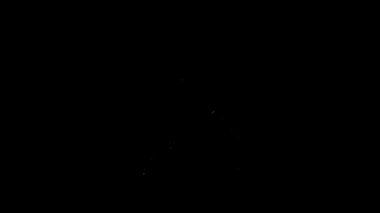 Siyah zemin üzerinde top ikonu olan beyaz çizgi beyzbol sopası. 4K Video hareketli grafik canlandırması
