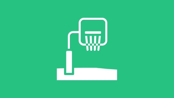 Biała ikona deski do koszykówki na zielonym tle. 4K Animacja graficzna ruchu wideo — Wideo stockowe