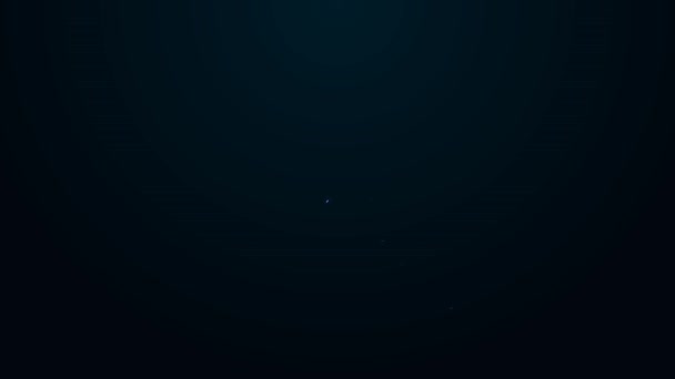 发光的霓虹灯线风筝图标孤立在黑色背景.4K视频运动图形动画 — 图库视频影像