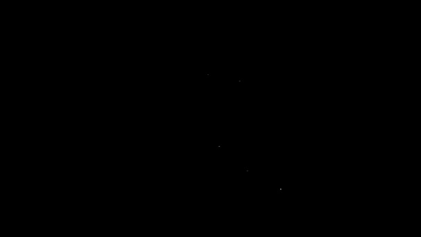 Fehér vonal Homoktorony ikon elszigetelt fekete háttérrel. 4K Videó mozgás grafikus animáció — Stock videók