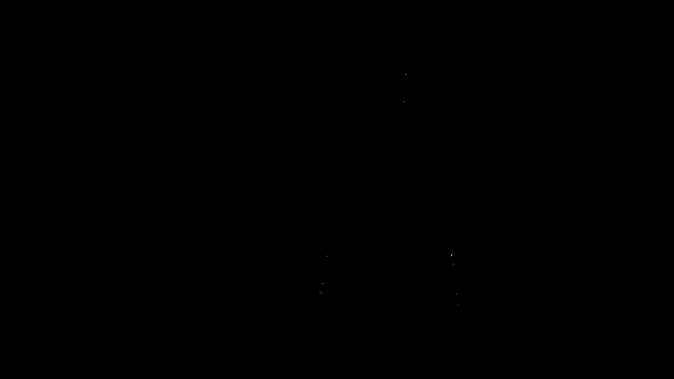 Bílá čára Krátké nebo kalhoty ikona izolované na černém pozadí. Grafická animace pohybu videa 4K — Stock video