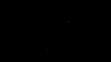 Beyaz çizgi Kaset çalar simgesi siyah arkaplanda izole edildi. Klasik ses kaydedici. 4K Video hareketli grafik canlandırması