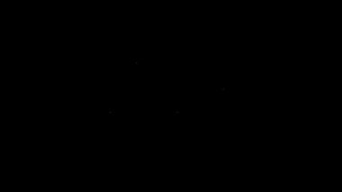 Beyaz çizgi Gözlük simgesi siyah arkaplanda izole edildi. Gözlük çerçevesi sembolü. 4K Video hareketli grafik canlandırması