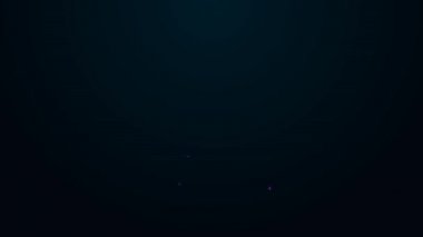 Parlayan neon hattı Yoyo oyuncak simgesi siyah arkaplanda izole edildi. 4K Video hareketli grafik canlandırması