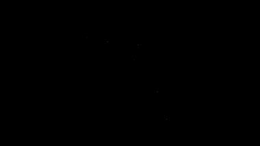 Beyaz çizgi Çeşme kalem ucu simgesi siyah arkaplanda izole edildi. Kalem aleti işareti. 4K Video hareketli grafik canlandırması