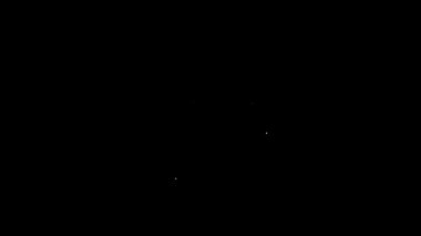 Beyaz çizgi 90 'ların Retro simgesi siyah arkaplanda izole edildi. Doksanların posteri. 4K Video hareketli grafik canlandırması